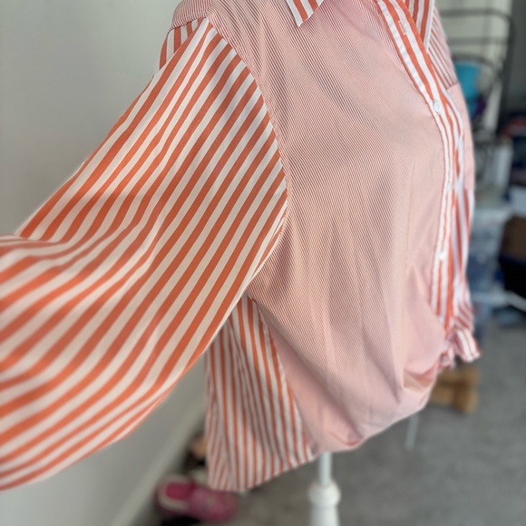 Womens Before You Striped Button Down Shirt - Picture 3 of 8